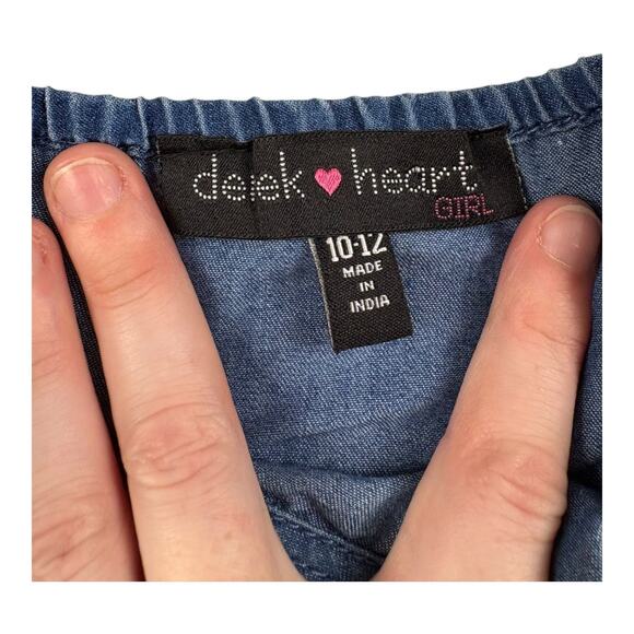 Derek Heart Girls’ Denim Ruffle Strap Dress – Size 10/12 - Picture 6 of 6